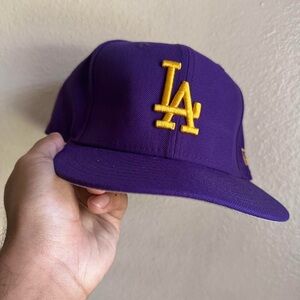 New Era Dodgers Purple and Gold LA Cap
